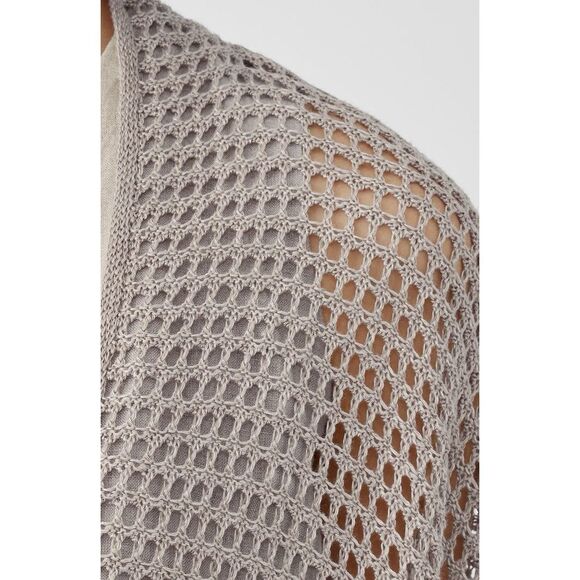 Eileen Fisher Open Stitch Longline Organic Linen Cardigan Sz XL - Picture 11 of 13